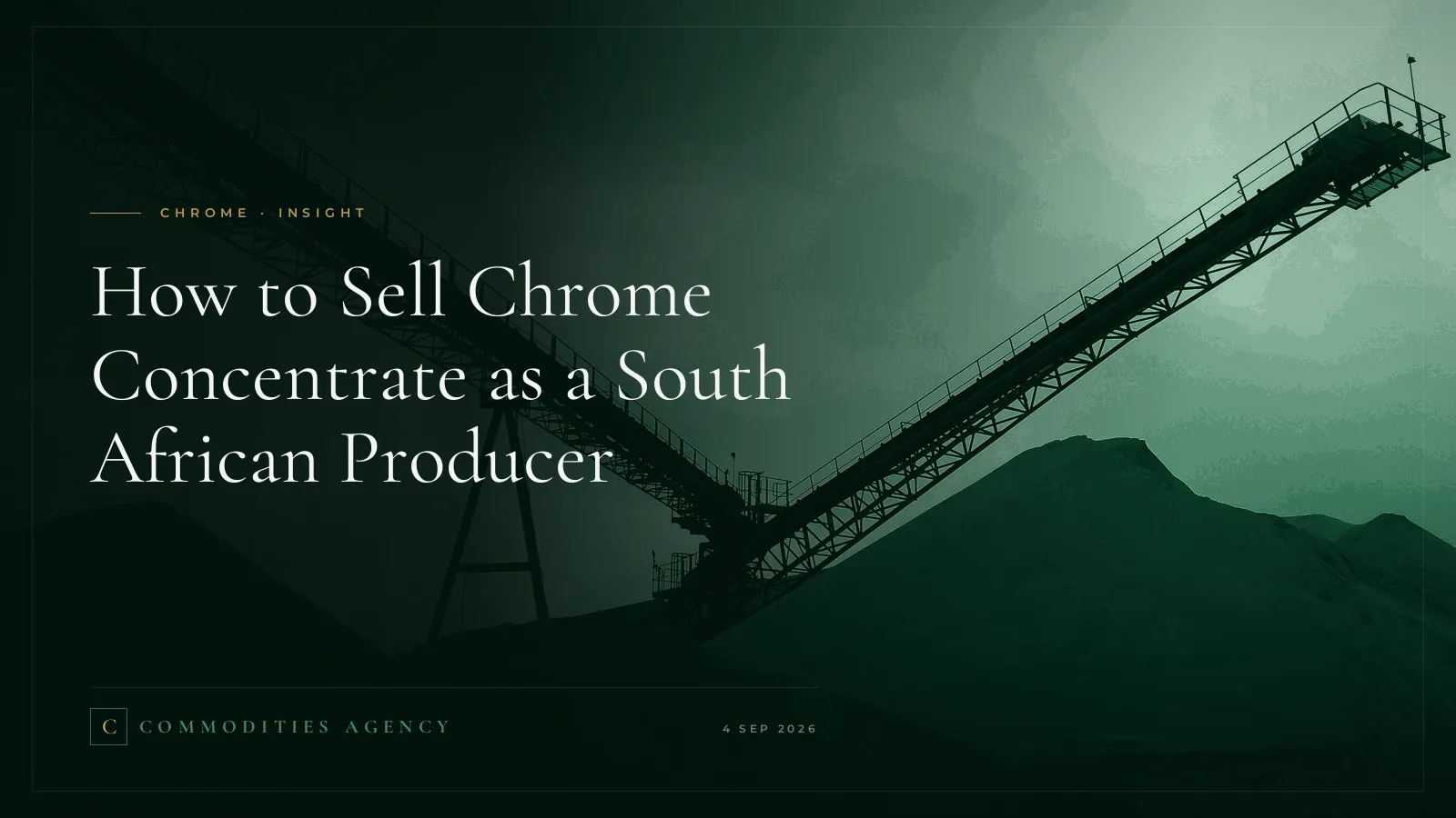 How to Sell Chrome Concentrate as a South African Producer